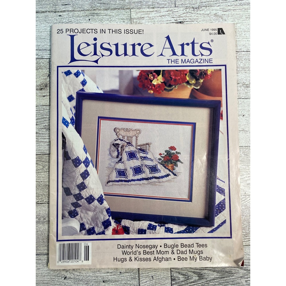 Leisure Arts The Magazine June 1995 25 Projects Cross Stitch Crochet Knit Craft